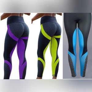 Colorful Geometric Pattern Leggings (Lot of 3)